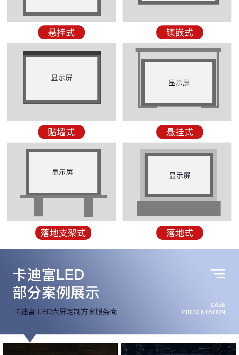 led条型显示屏多样化安装图片