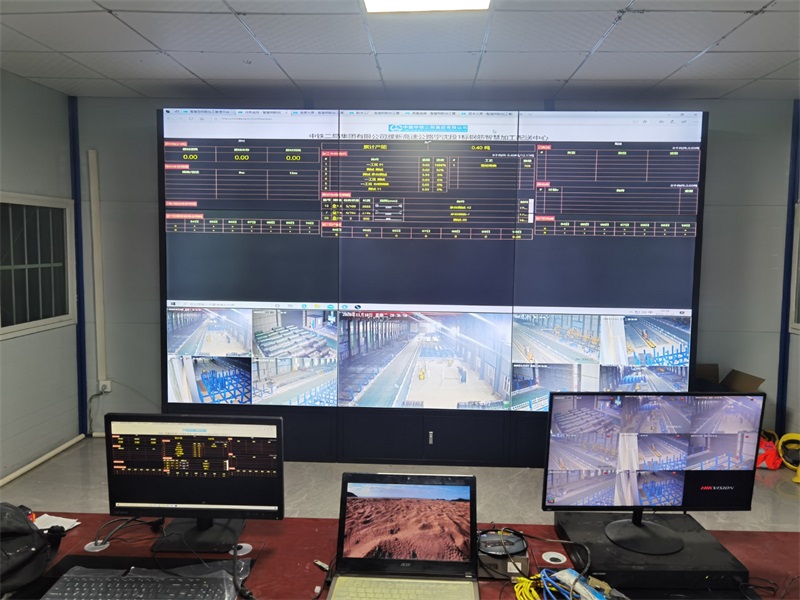 河南省商丘市55寸3.5MM3X3壁挂式安装拼接屏案例