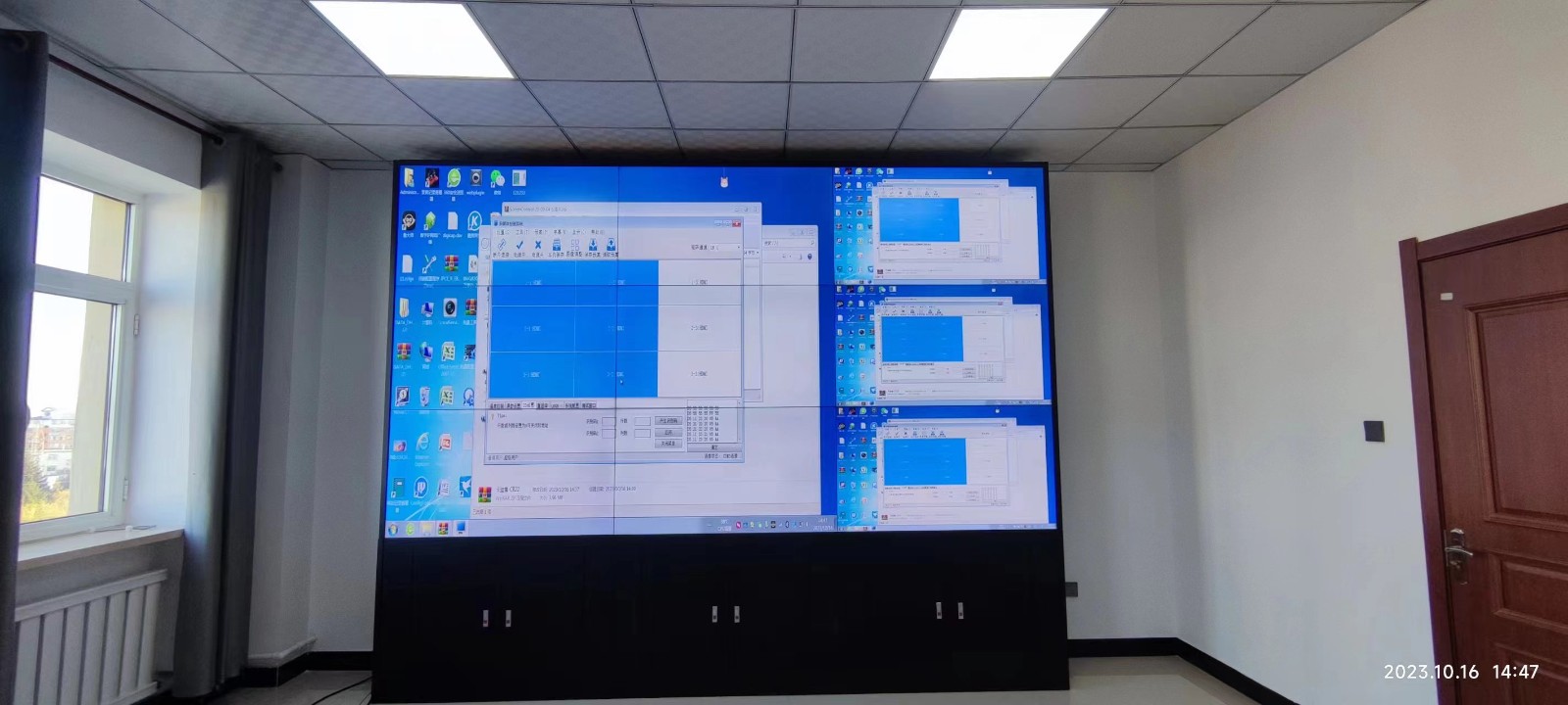 吉林蛟河市住建局项目55寸0.88mm3x3MM液晶拼接屏应用