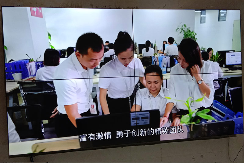 陕西西安公司宣传栏55寸液晶拼接屏设计方案1.7mm