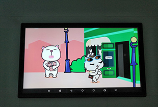 75寸壁挂触摸一体机步行街麦购休闲木槿店安装案例