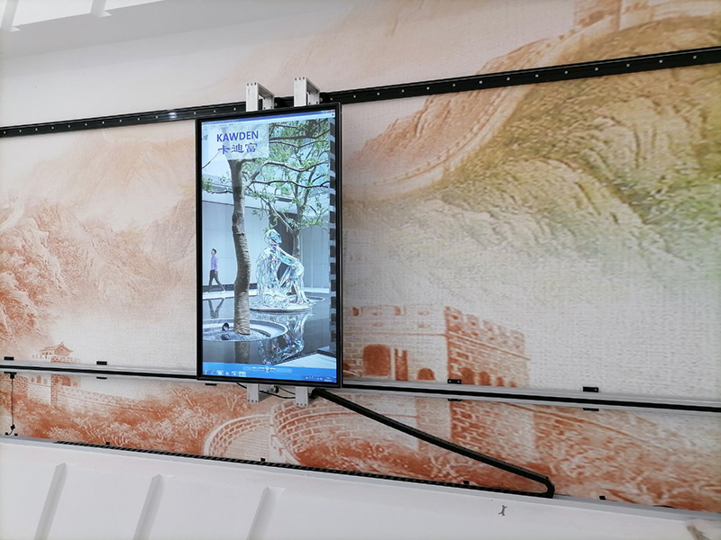 浙江杭州展厅55寸触摸一体机滑轨屏展示案例