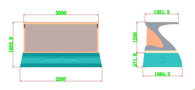 86寸180度3d全息广告机尺寸示意图