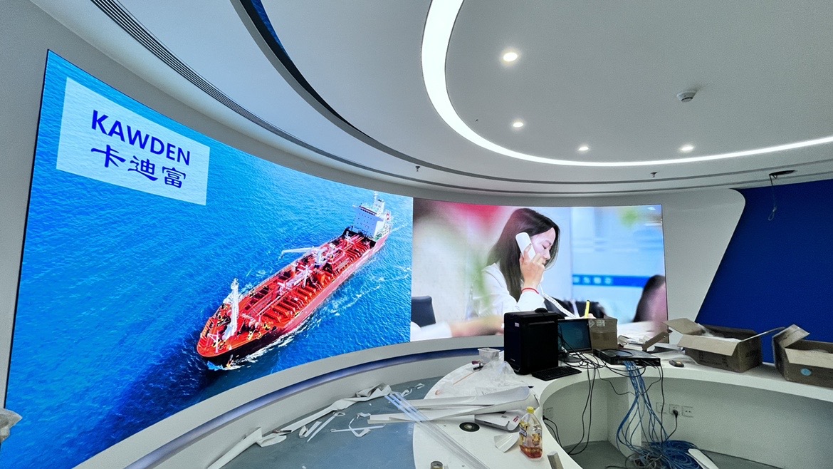 山东青岛某船务公司展厅LED显示屏软模组P1.53