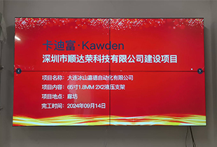 河北廊坊某企业65寸1.8MM2X2拼接屏液压支架安装应用于监控室