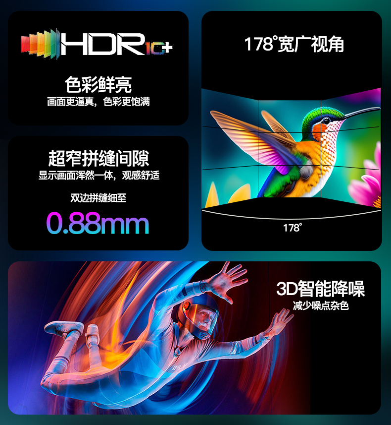 色彩鲜亮，178°广视角