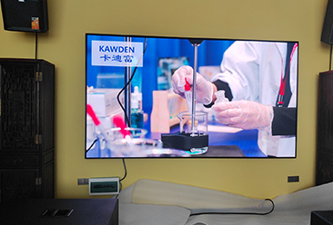 广西柳州市一生物有限公司P2.0 2.88x1.76M单边2CM 会议室led显示屏